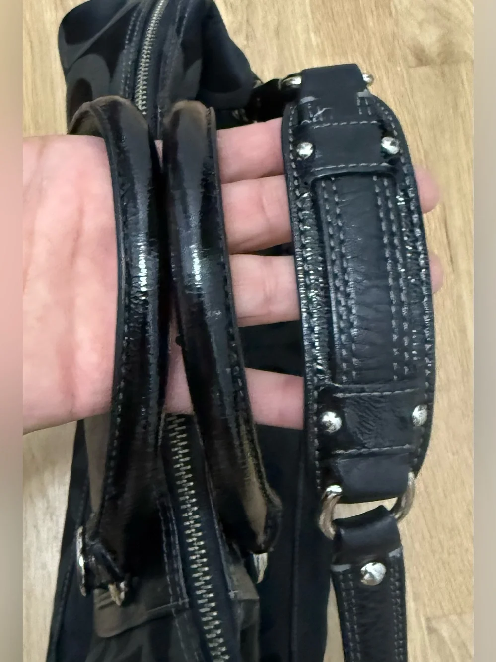 Coach Madison Op Art Sabrina Satchel & Convertible Shoulder Strap - Picture 13 of 15
